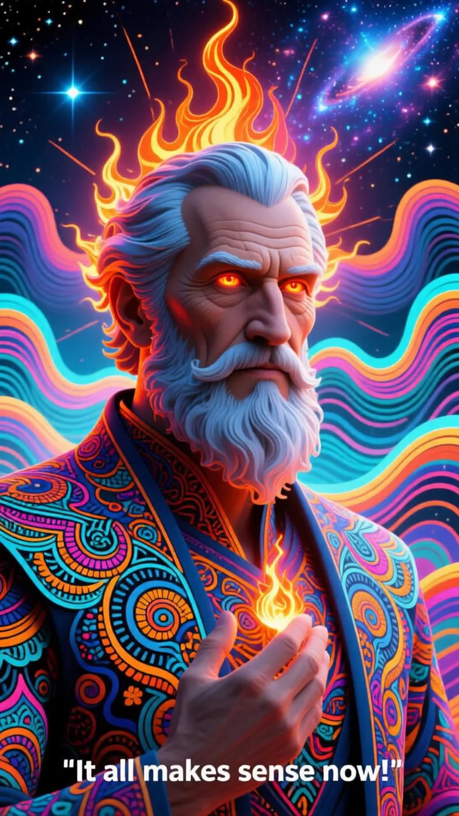 Abstract vector fractal infused with wave function patterns, Zentangle intricacy, and 3D shading. A galactic-Heaven fusi...