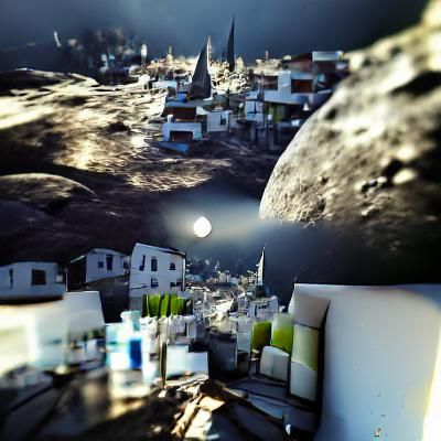 A small city from the inside of the moon
