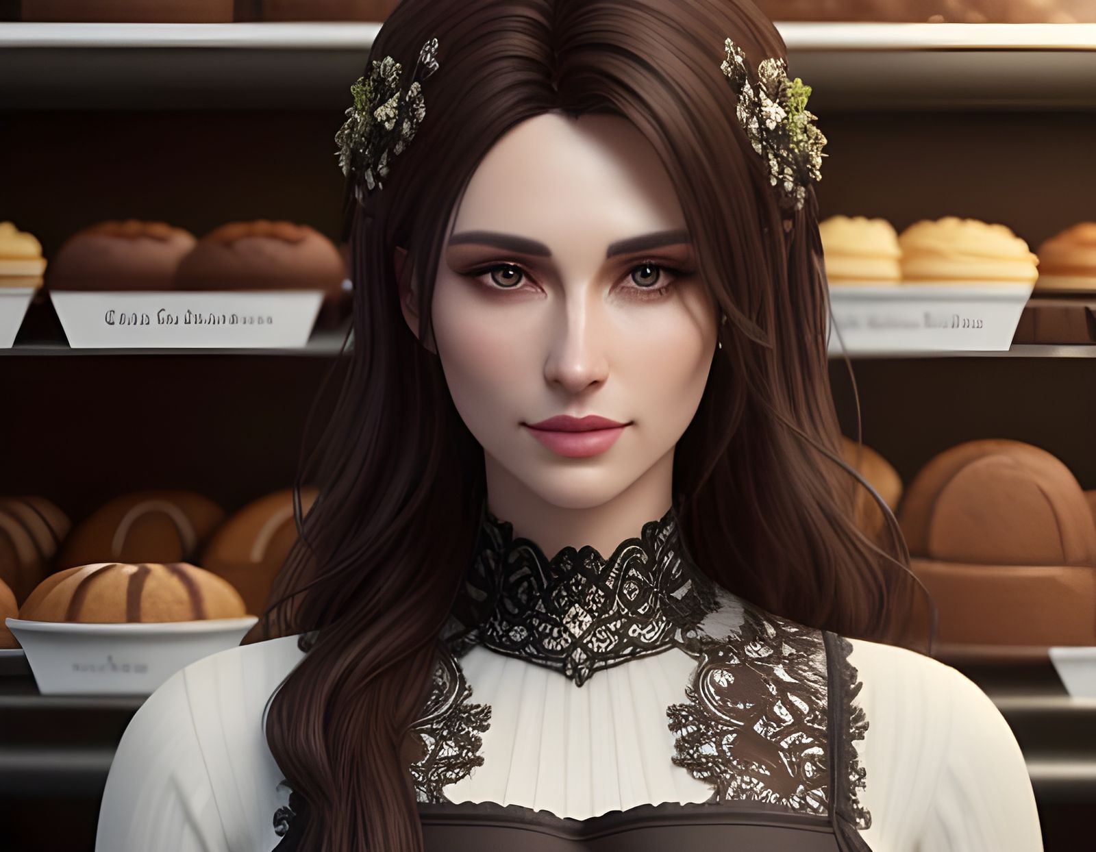 Surrealistic Chocolate Cake Portrait in Cinematic Style
