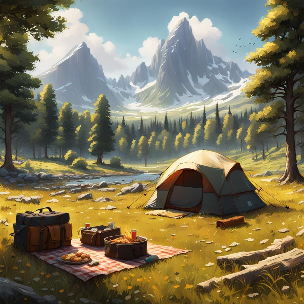 Meadow camping  by @Mars