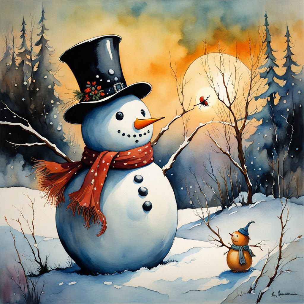 whimsical snowman