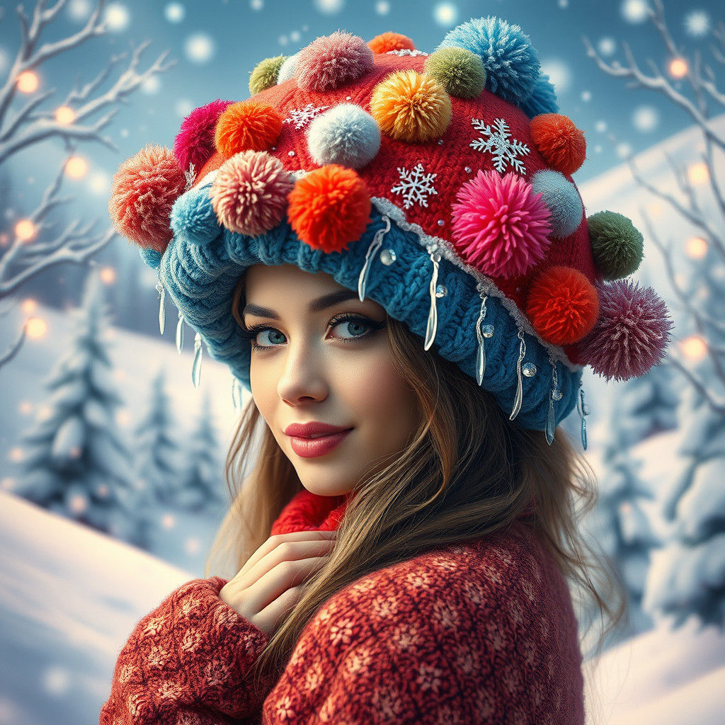 A custom winter snow hat  by @3E