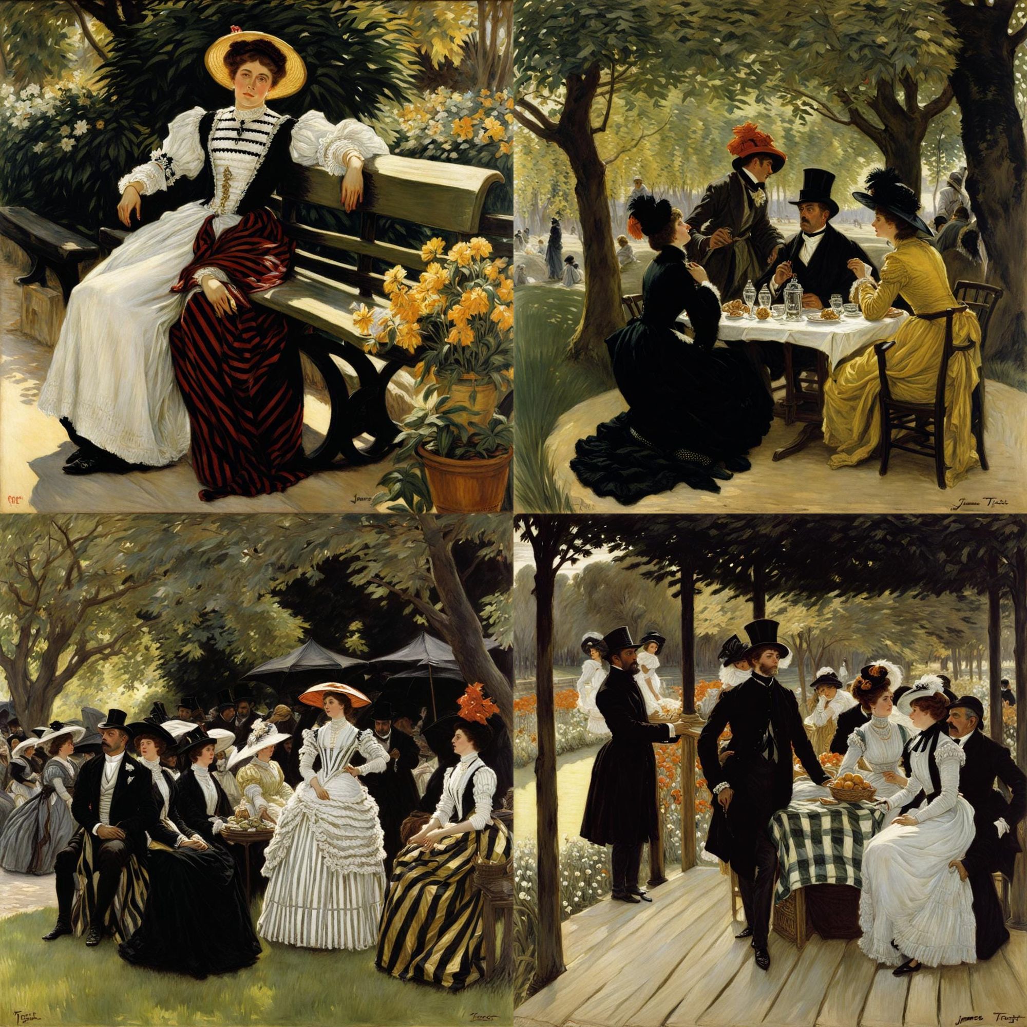 Artist Studies 1691 by James Tissot AI Generated Artwork