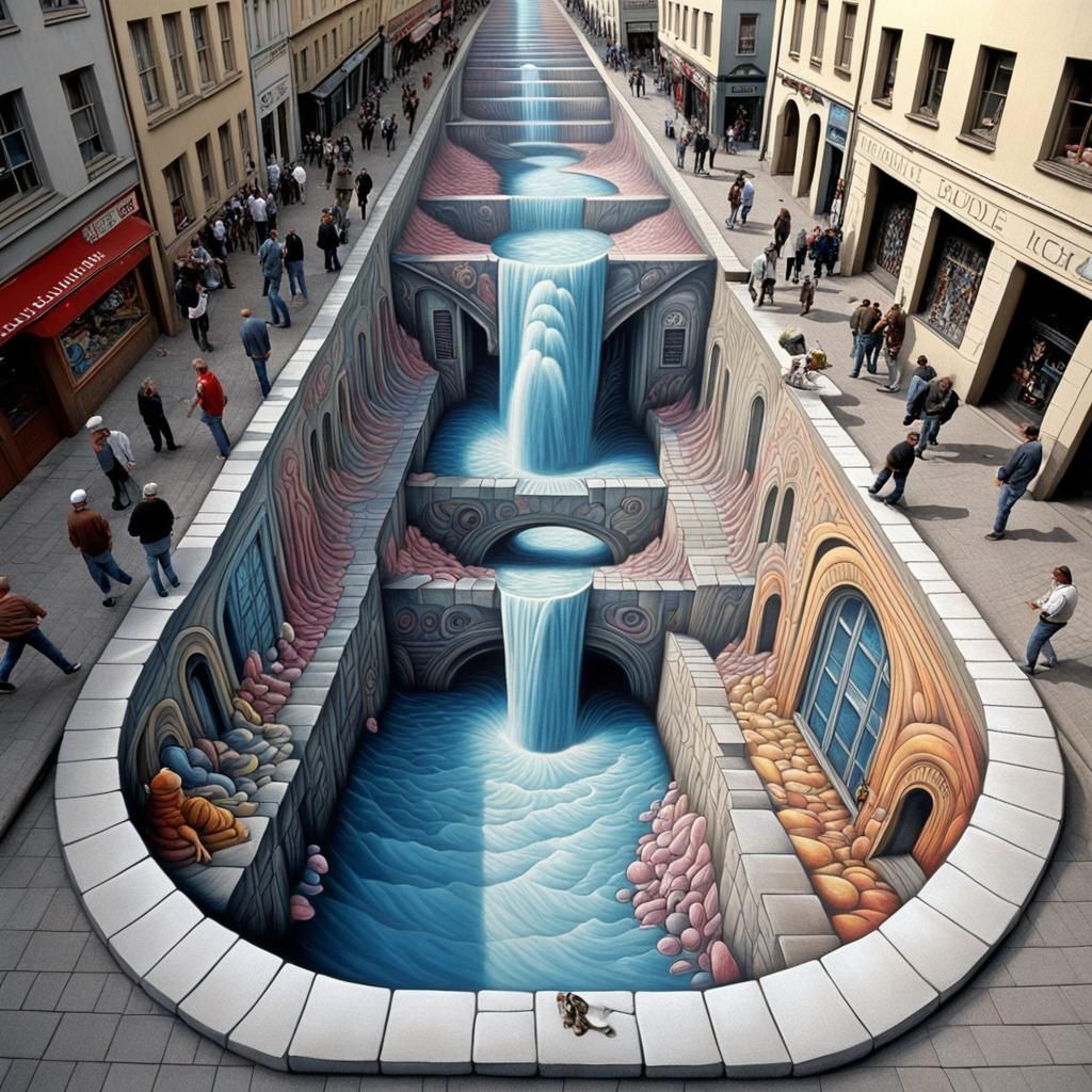 3D chalk street art  by @Artless
