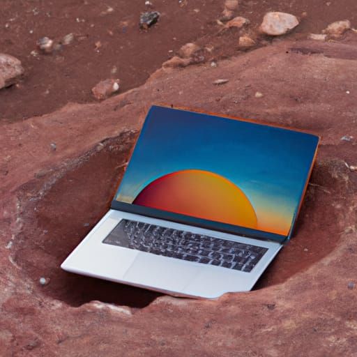 A MacBook in mars AI Generated Artwork NightCafe Creator