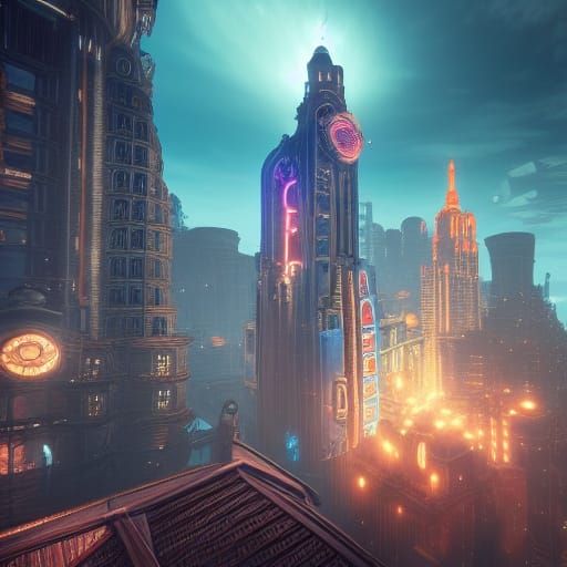 Bioshock Esque-Town - AI Generated Artwork - NightCafe Creator Bioshock Esque-Town - AI Generated Artwork - NightCafe Creator
