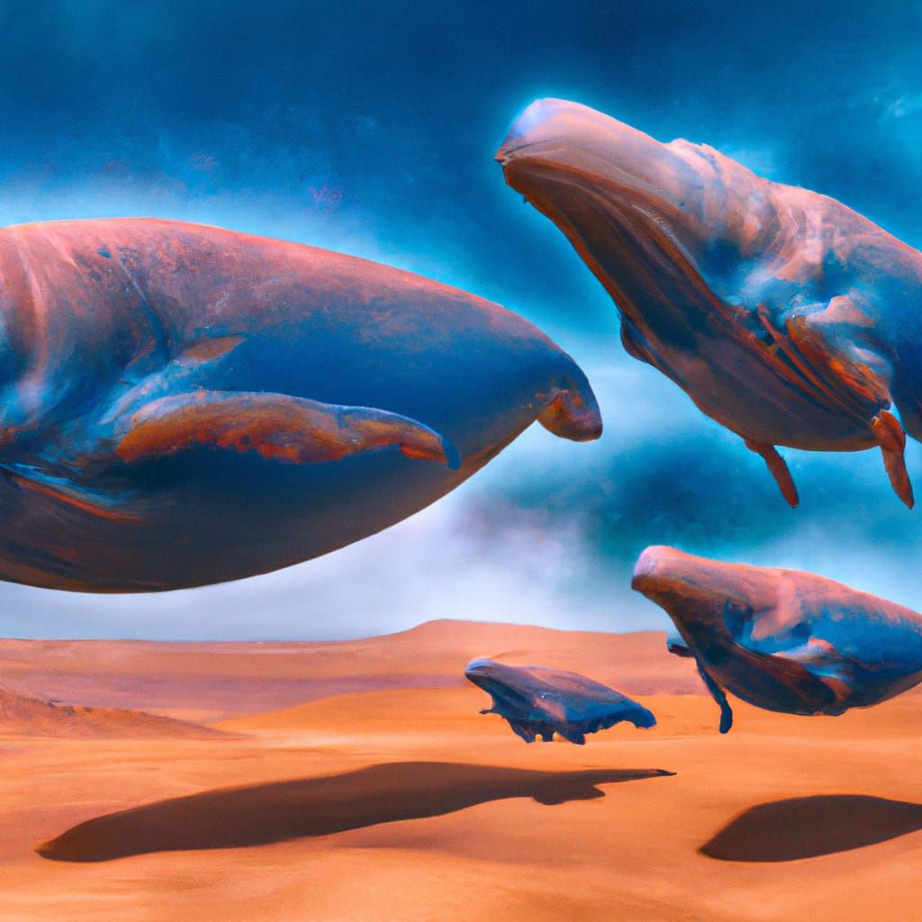 concept art of whales flying in the air in a style of, Stable Diffusion