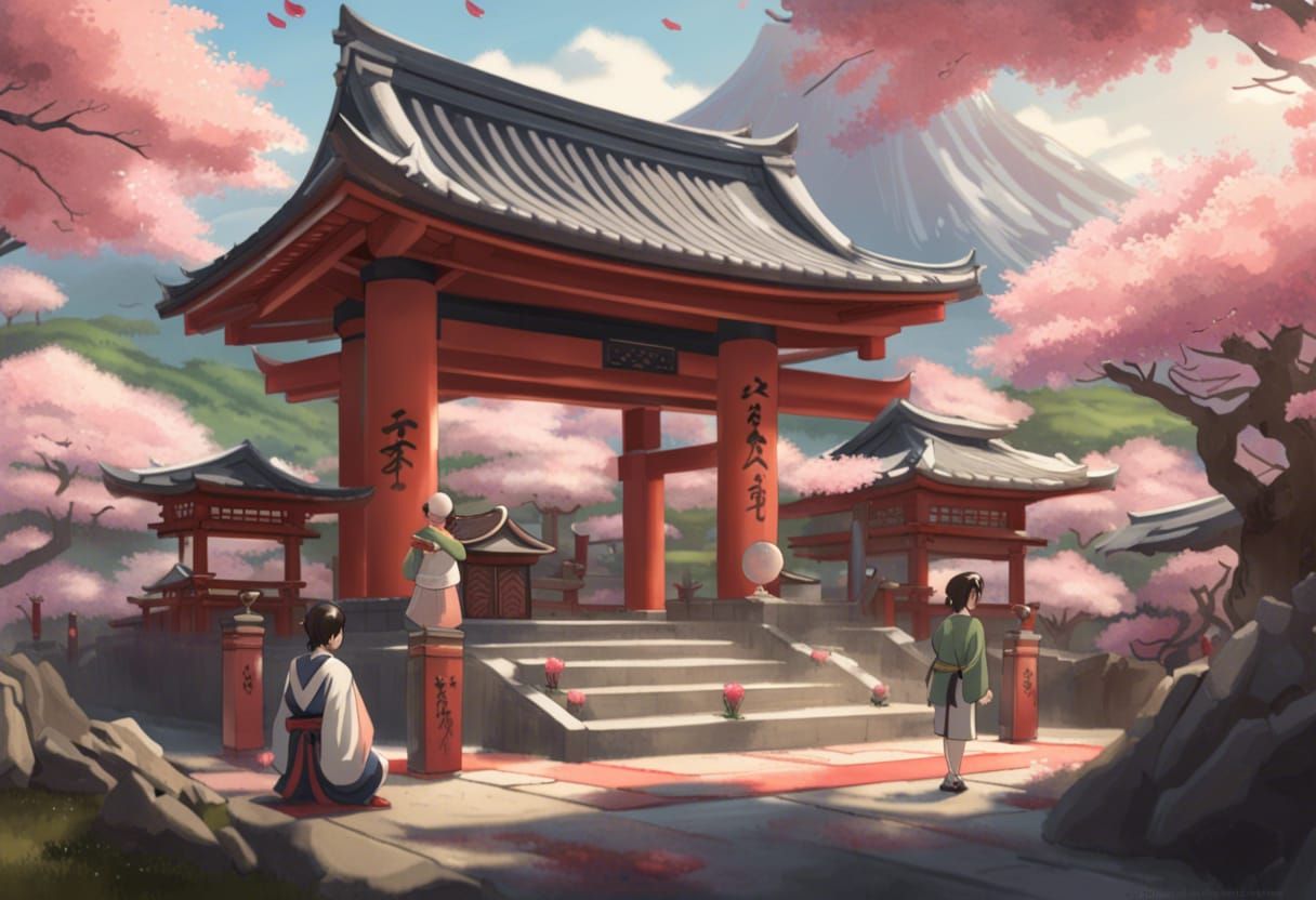 Anime Girl Bamboo Forest Shrine 4K Wallpaper #6.2590