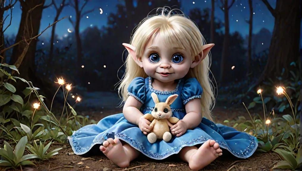 Cute Troll Doll and her bunny