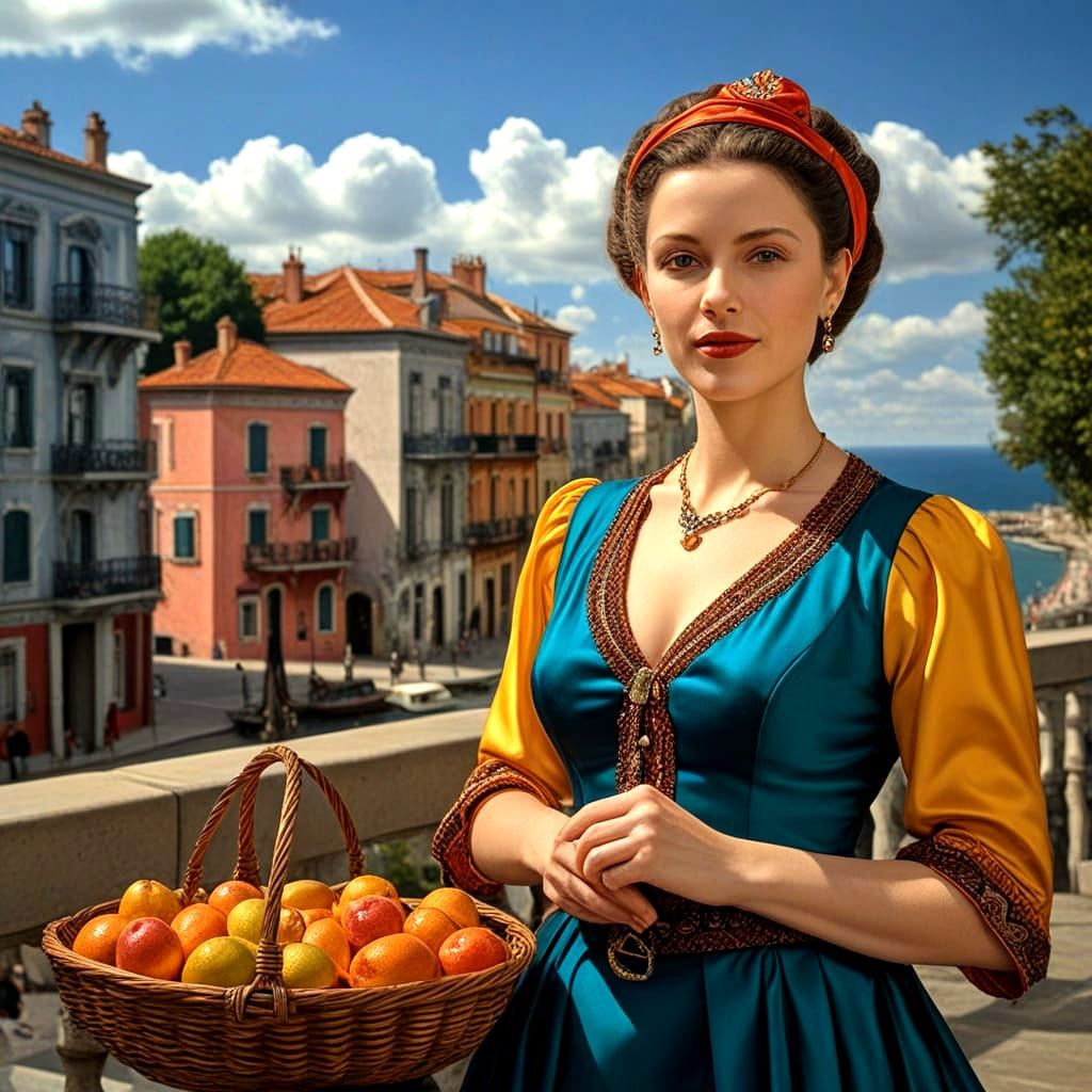 Sophisticated Lady in Vibrant Cityscape