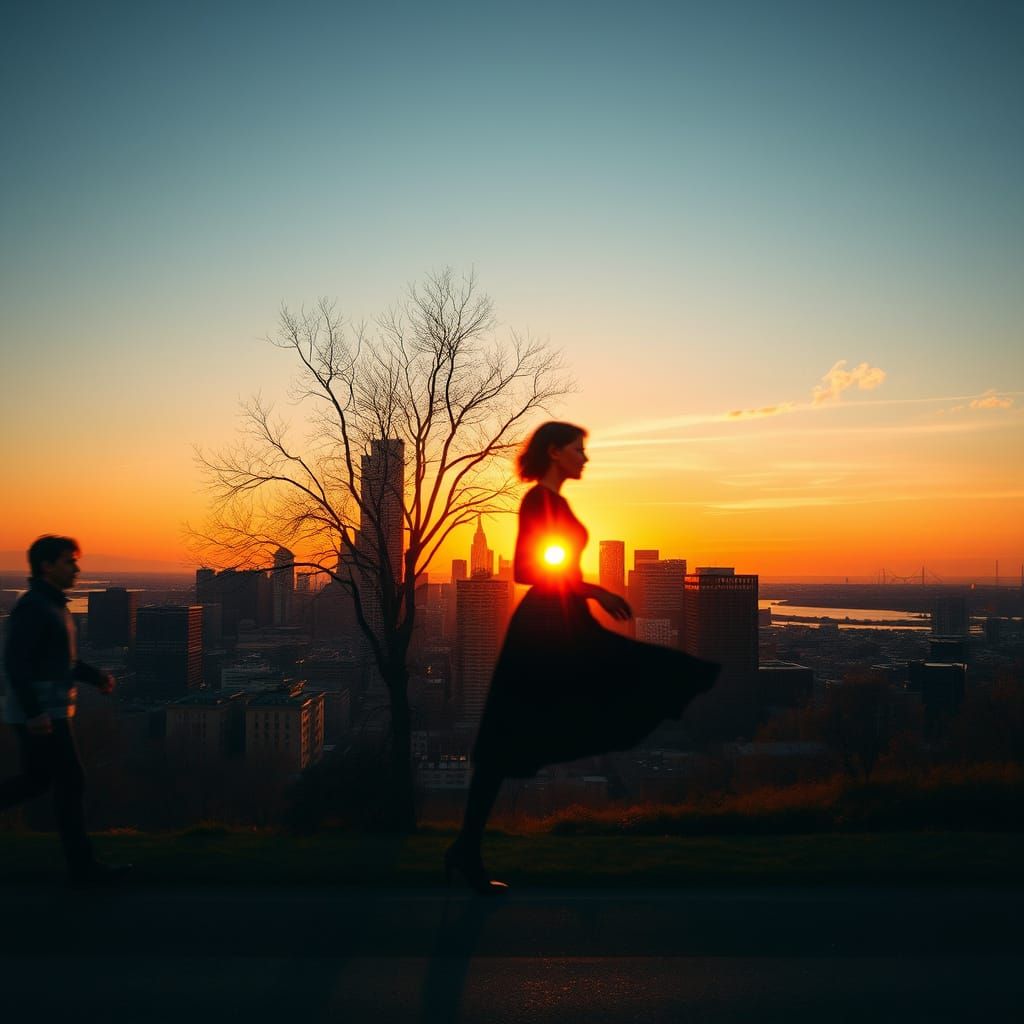 Surreal Cityscape Blends into Serene Nature