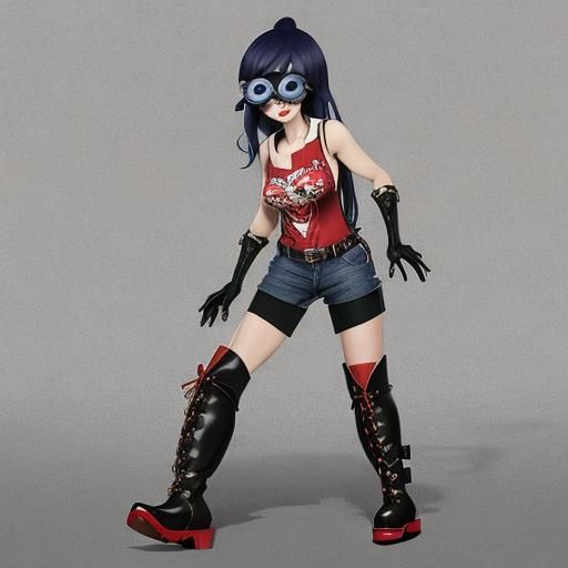 cool boots and weird glasses