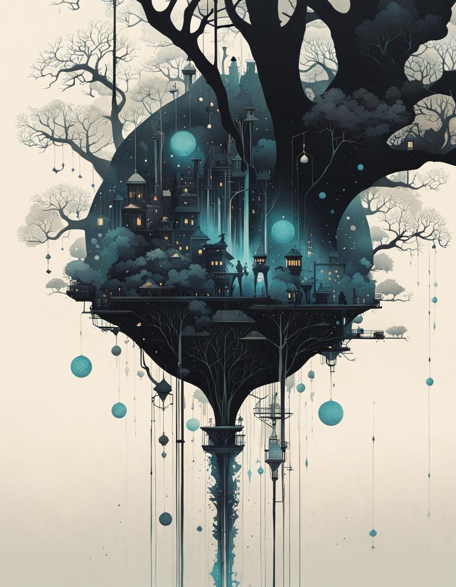 Abstract ink village  by @Minium