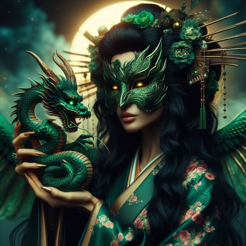 Dragon mask geisha 3