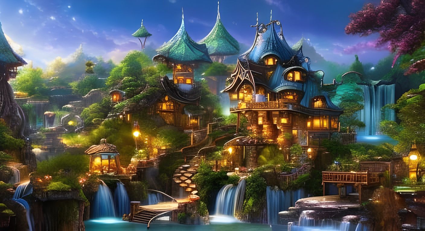 Epic fairy town - AI Generated Artwork - NightCafe Creator