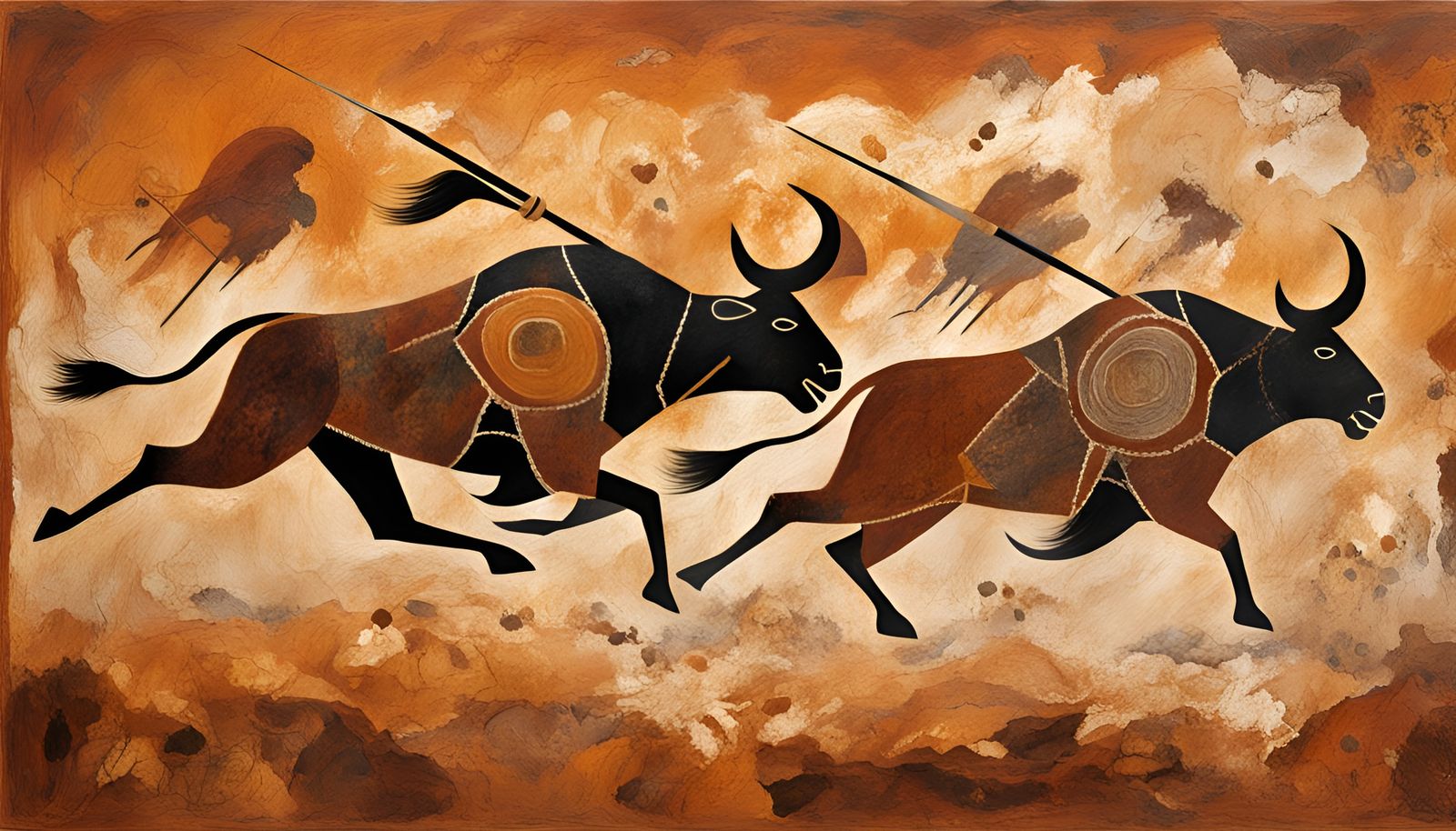 Rock Art: Pre-historic hunt  by @Angus