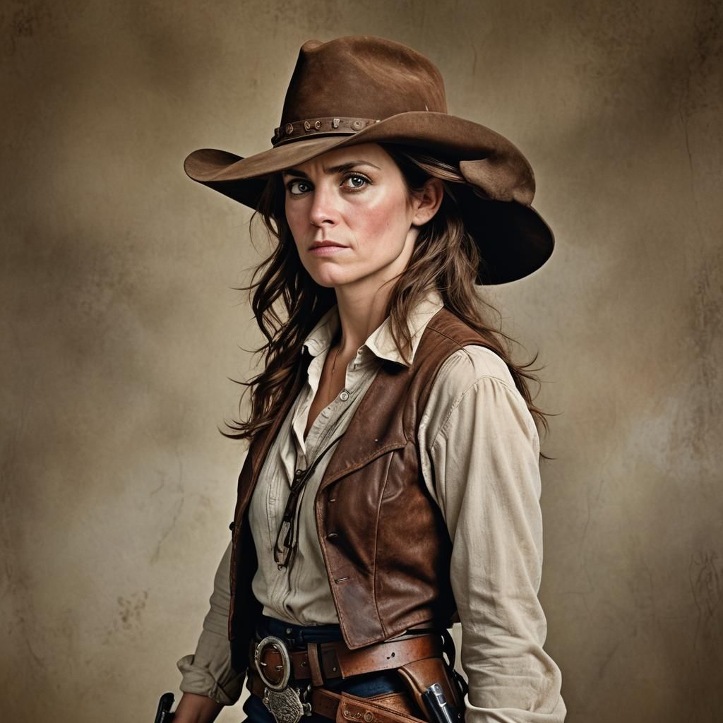 photograph quality.  Tiny Fey as a western gunslinger.