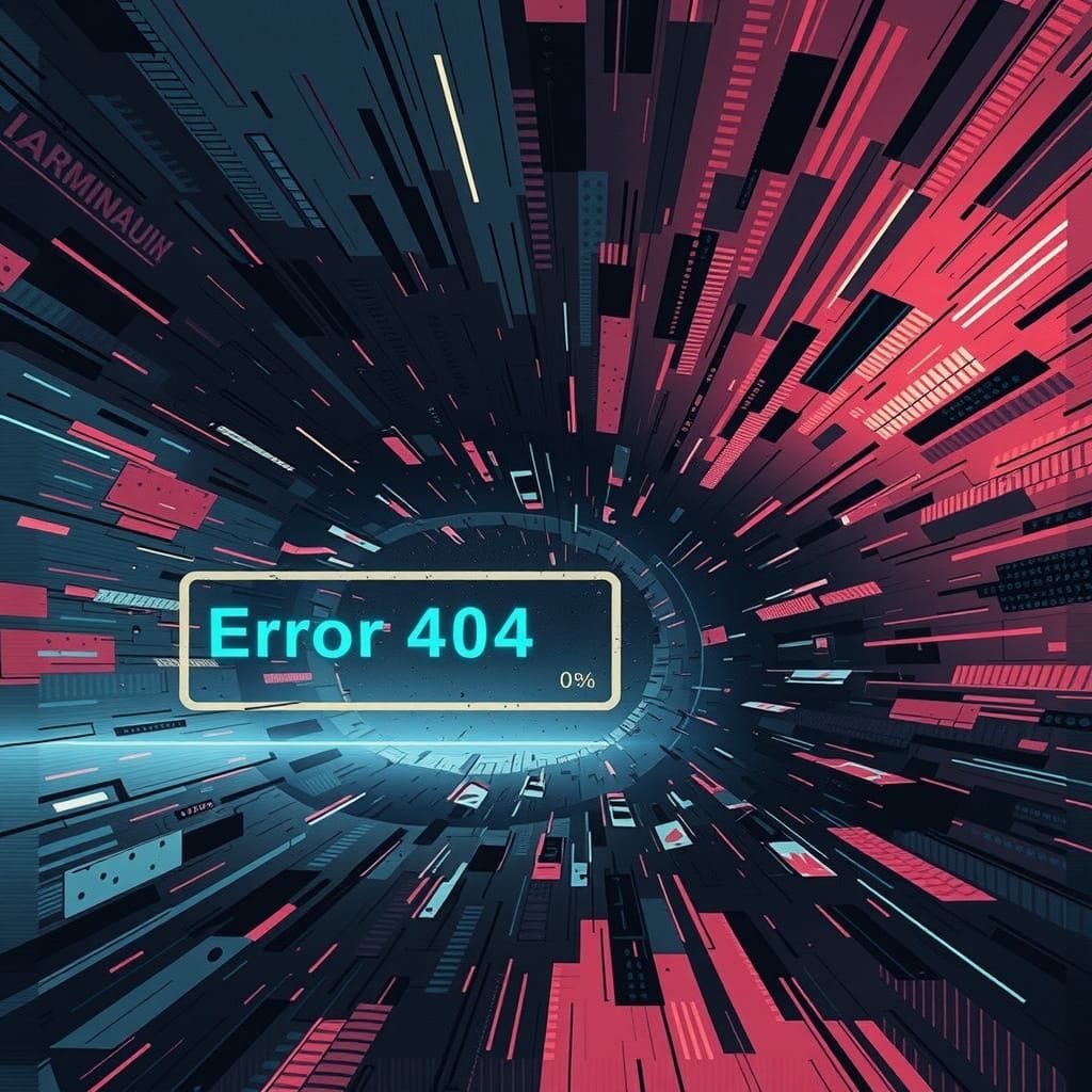 A severely distorted, dark shape consumes the frame, its surface a ...