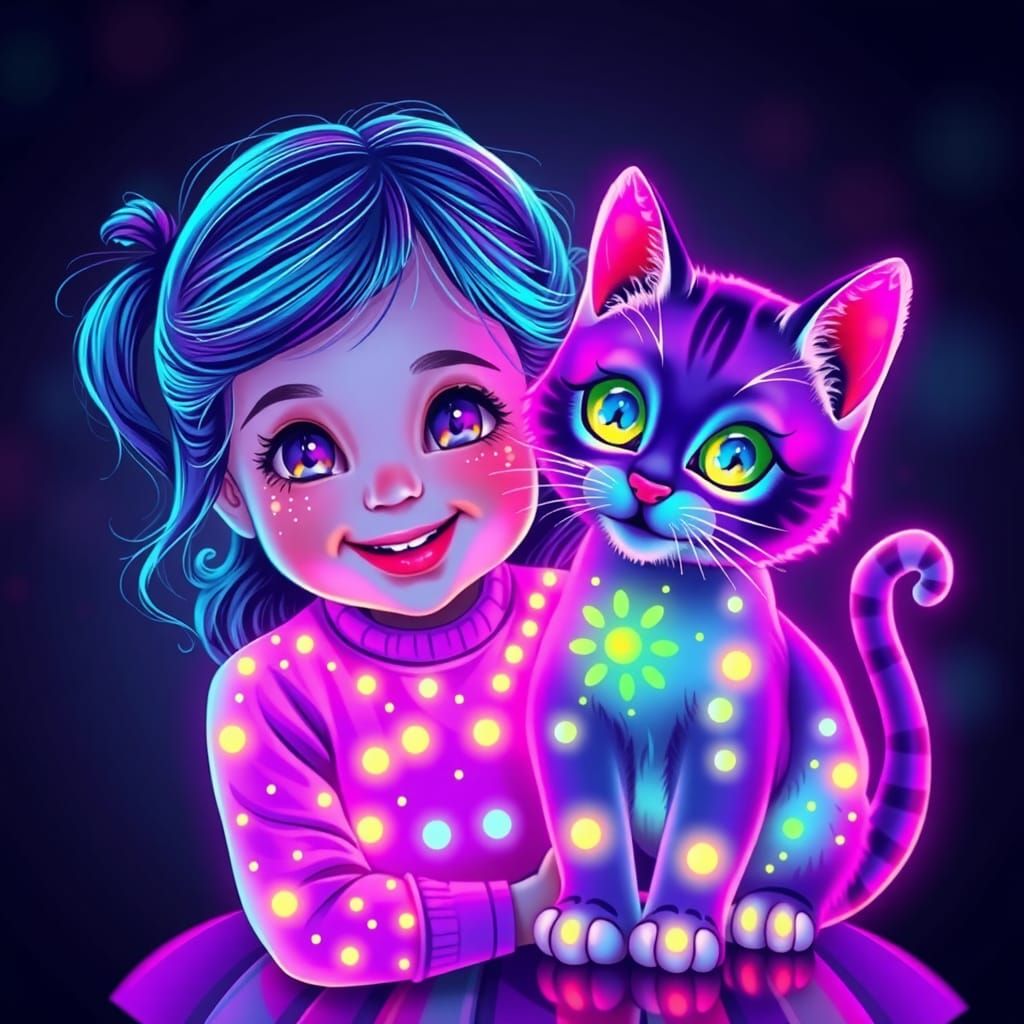 Cute Charming Fluorescent Art  by @Uttia Majumdar