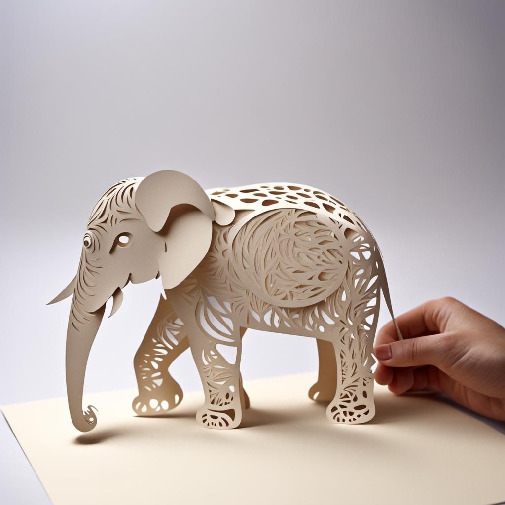 Kirigami elephant