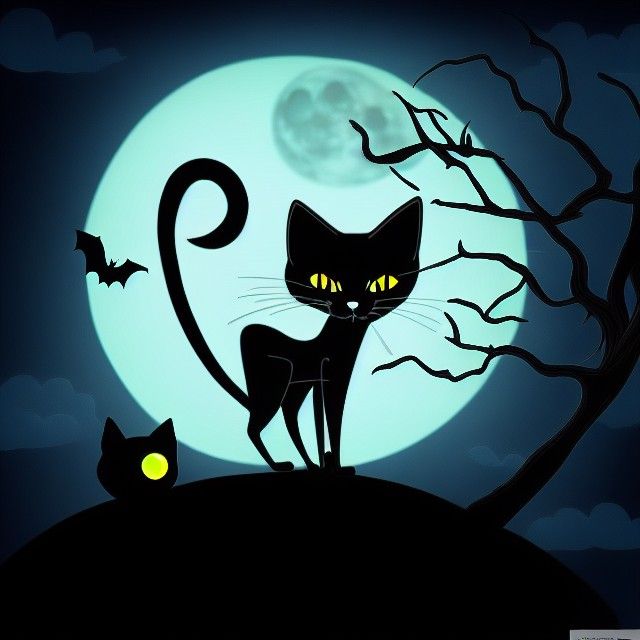 Cute Halloween Cat 4 - AI Generated Artwork - NightCafe Creator