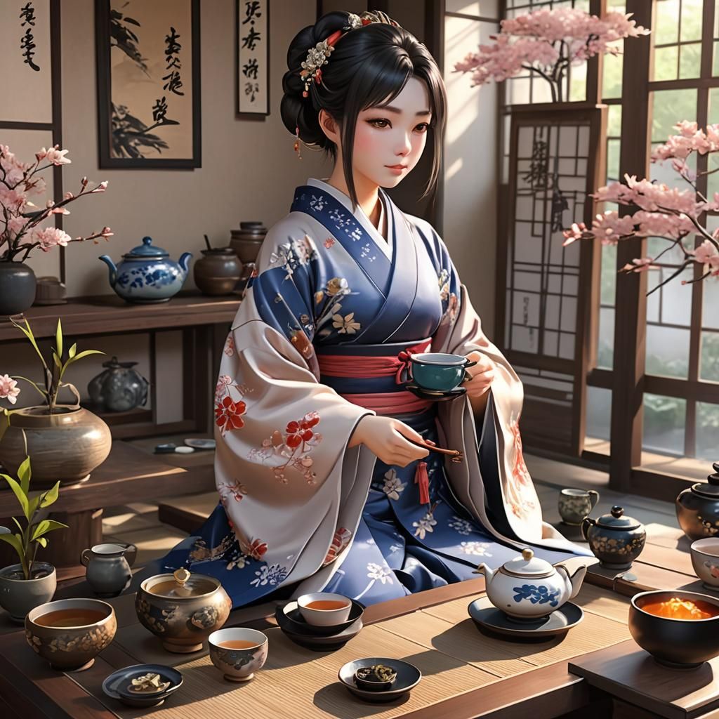 preparing for tea ceremony