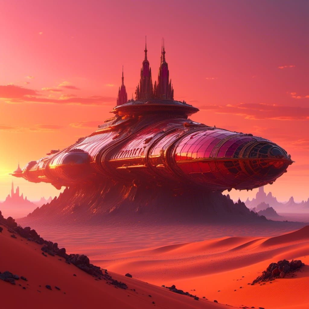  <lora:Rococowave:1.0> A vast desert stretching endlessly under a burning sun, with distant mountains fading into the horizon