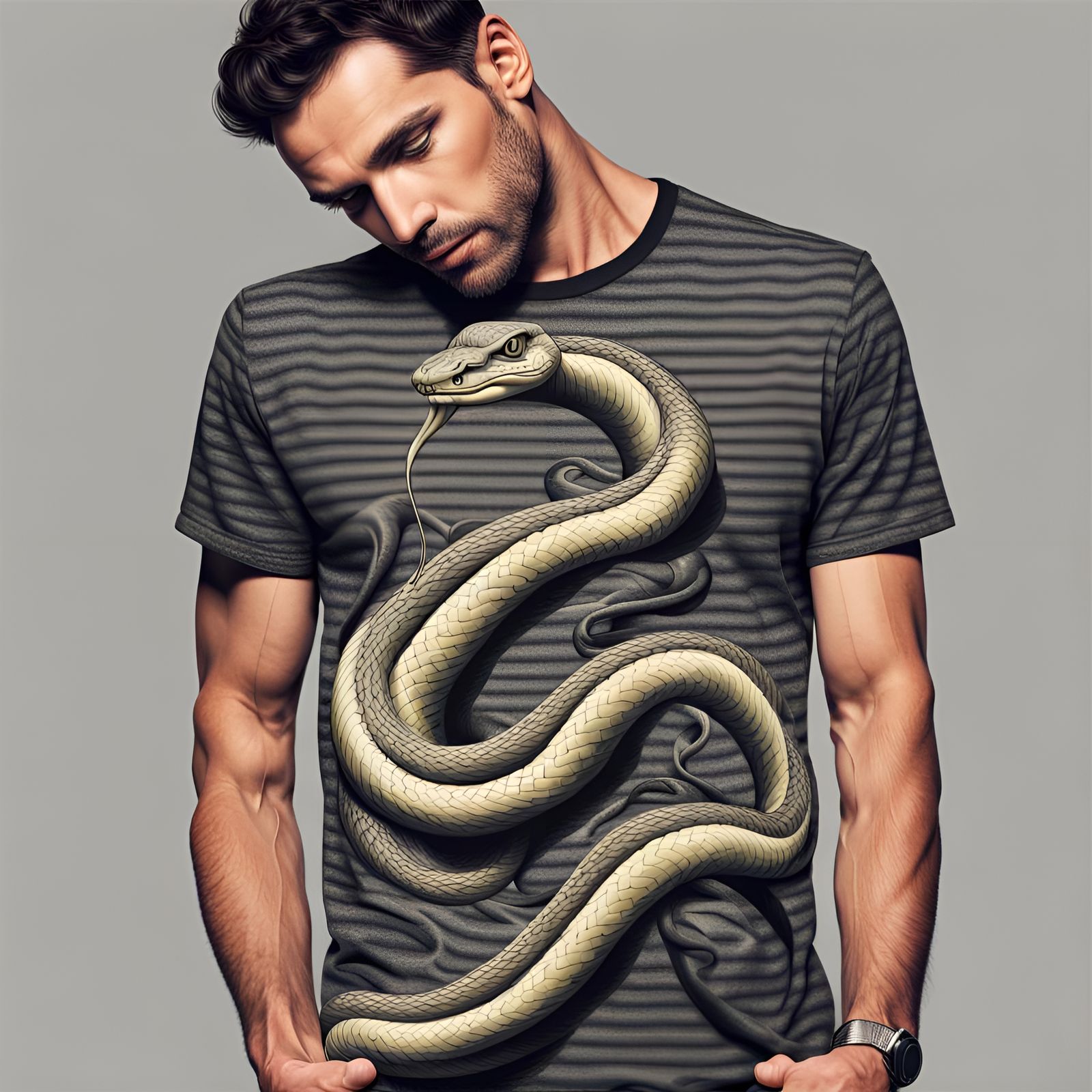 snake optical illusion t-shirt - AI Generated Artwork - NightCafe Creator