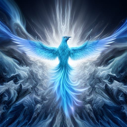 Ice Phoenix - AI Generated Artwork - NightCafe Creator