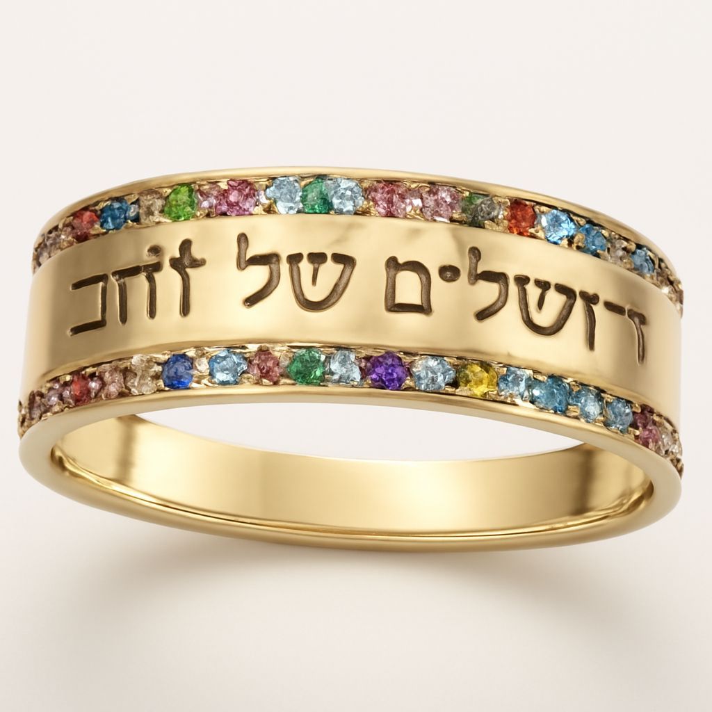 Gold Bracelet with Colorful Diamonds