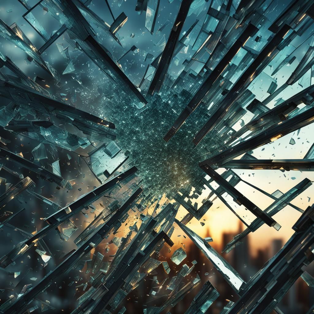 Fractured glass window close up   by @Quincy Kehd