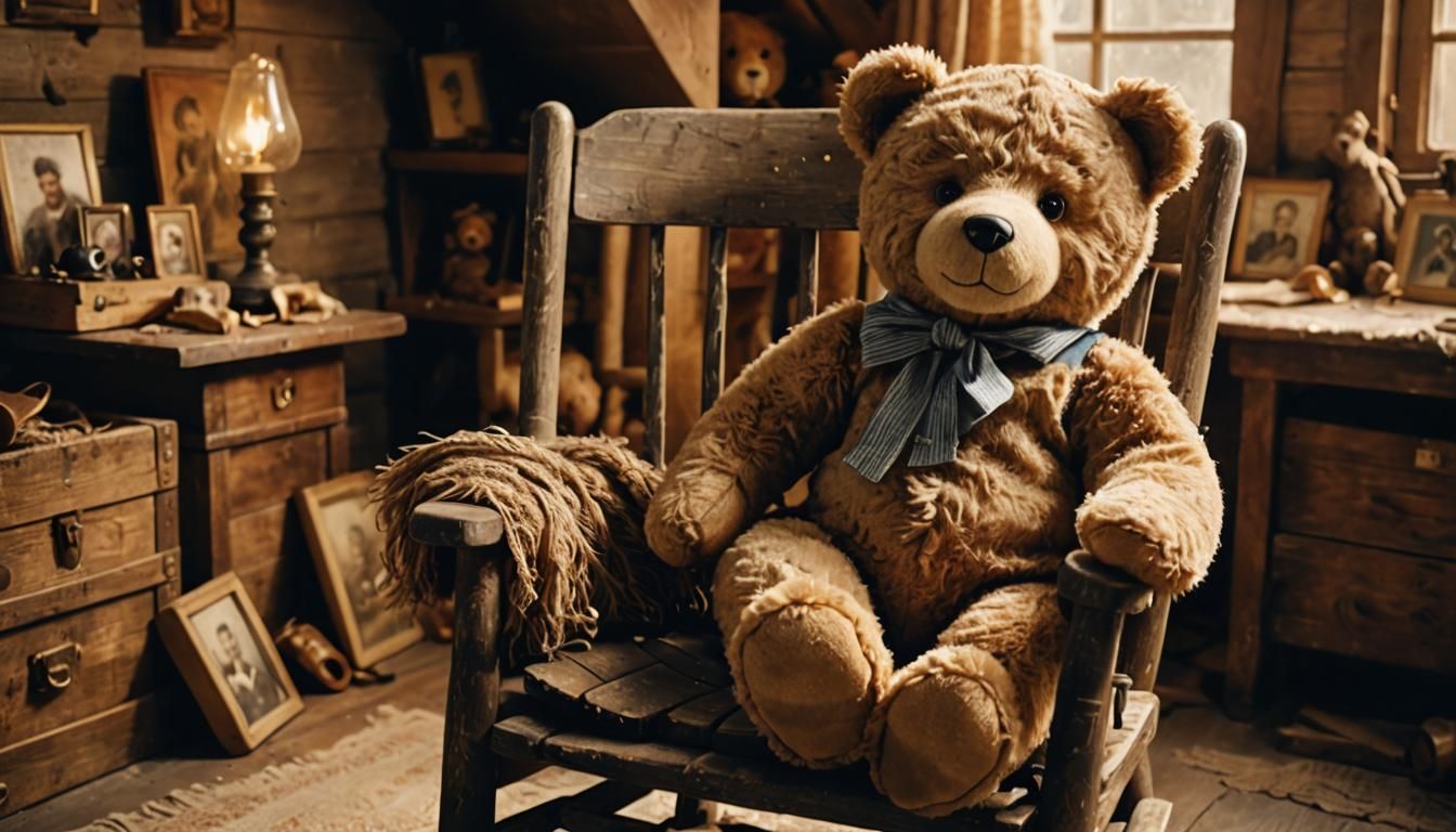 Grandfather's teddy bear  by @Shawn