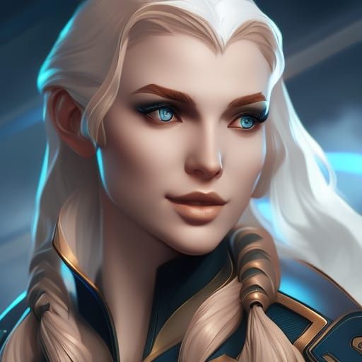Female scifi pilot, blue eyes, beautiful, 8k resolution conc...