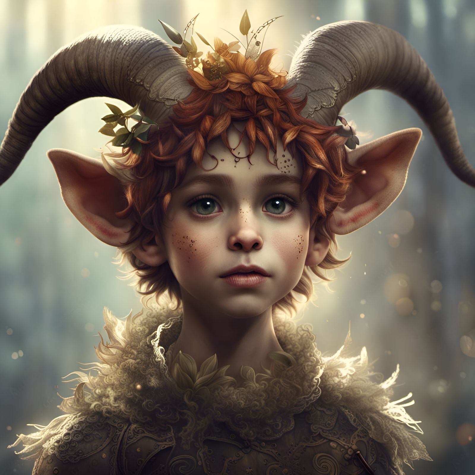 Cute little Faun prince portrait