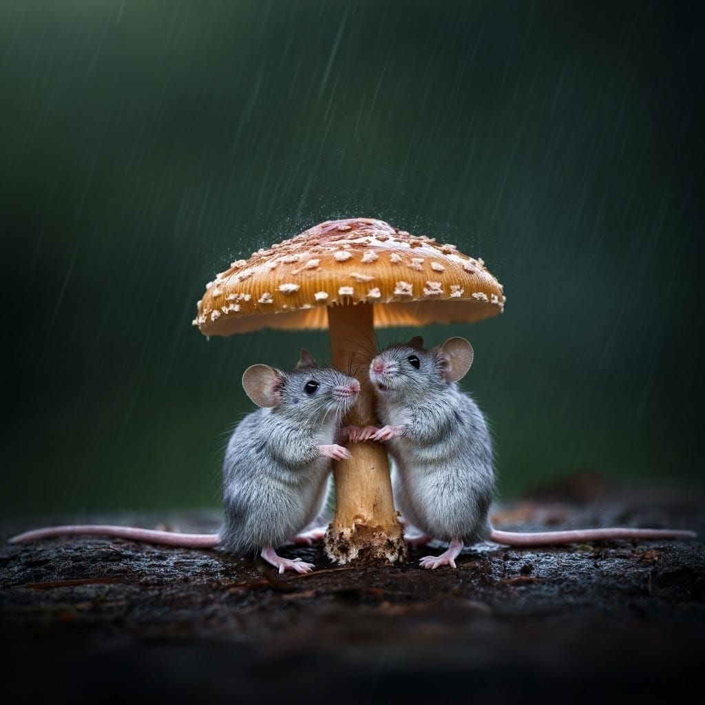 Couple in the rain  by @ArtByAj