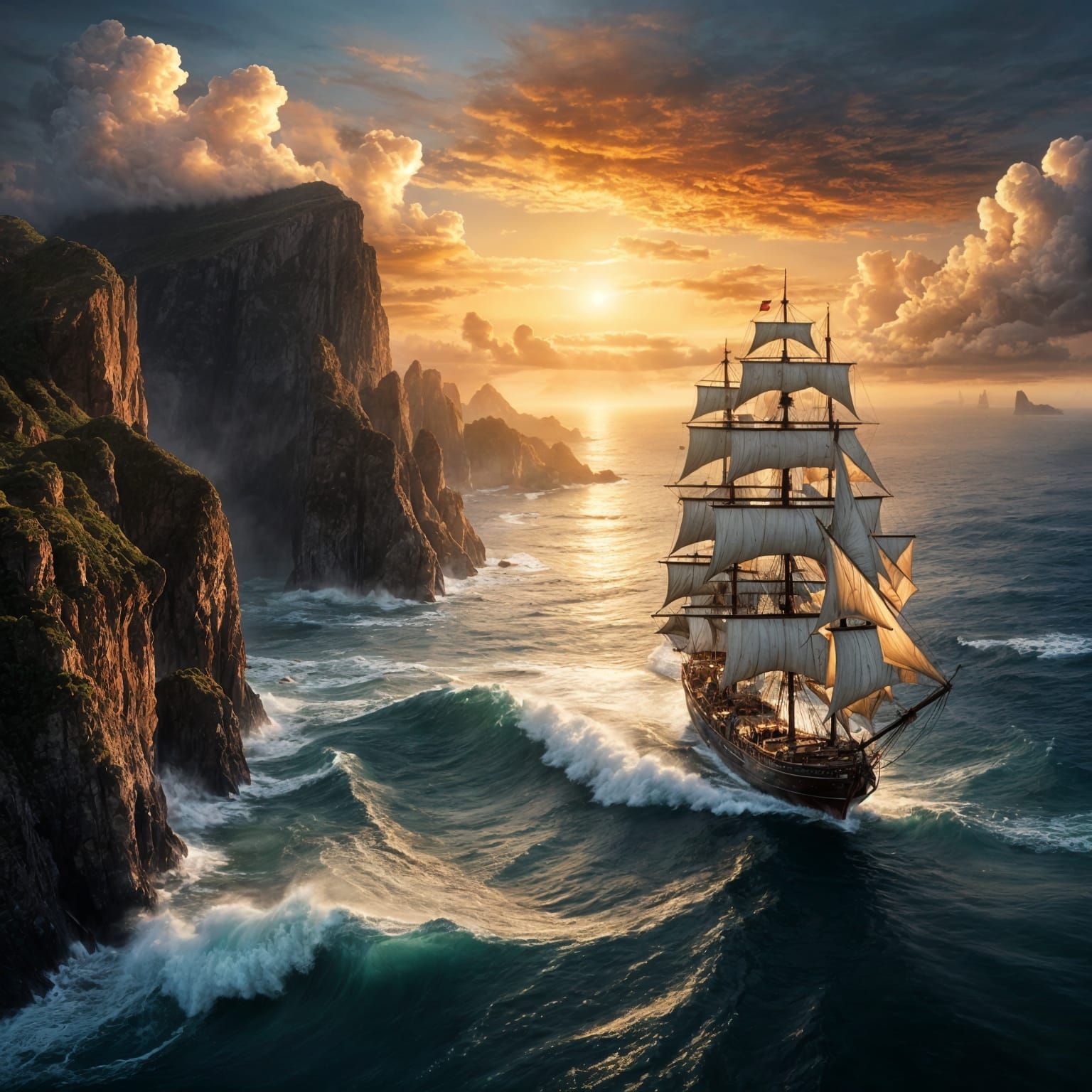 Sail along the cliffs  by @Queen274