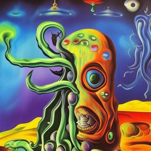 Cthulhu Crying Outer Space - Surrealism - AI Generated Artwork ...