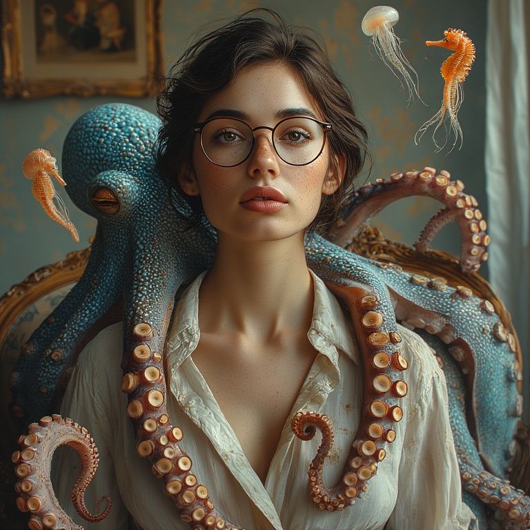 Portrait with octopus