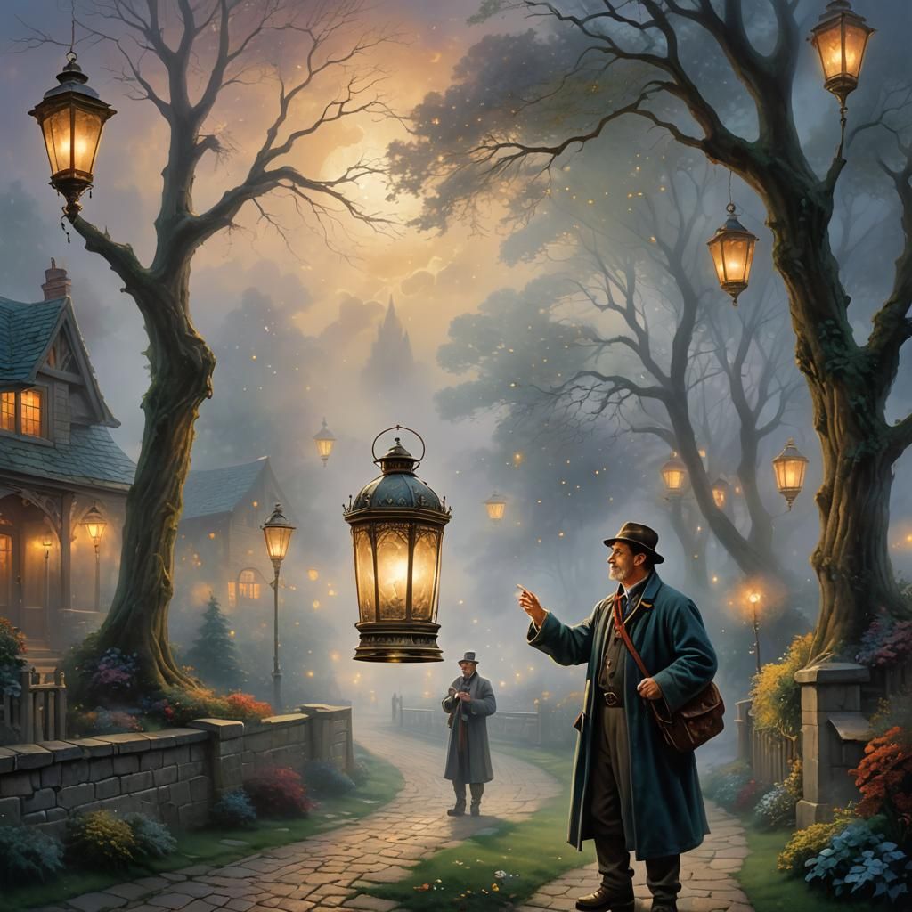 a man holding a lantern to seek answers in a difficult situa...