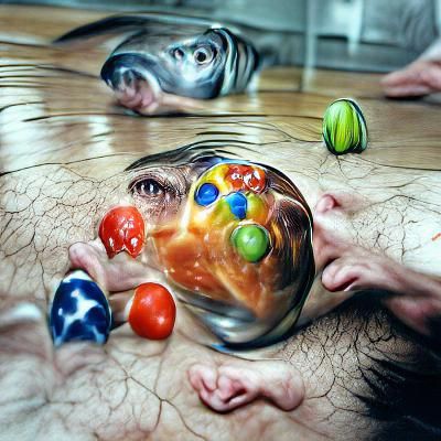 Universes clash hyperrealism