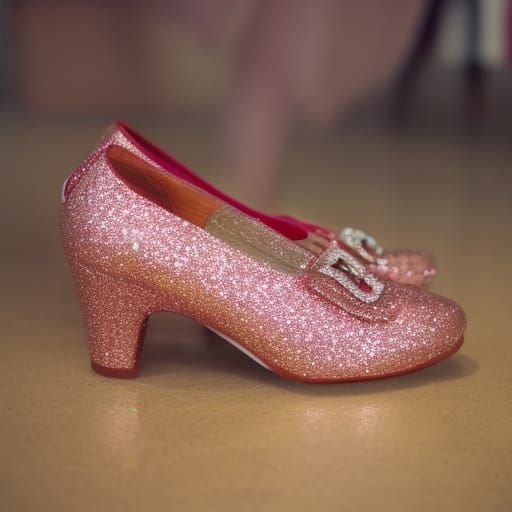 Glittering dance shoes