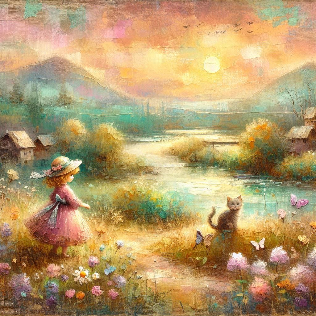 landscape. cute painting.
