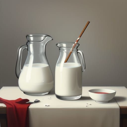 Dutch Masters Inspired Oil Painting of Milk and Bottle with ...