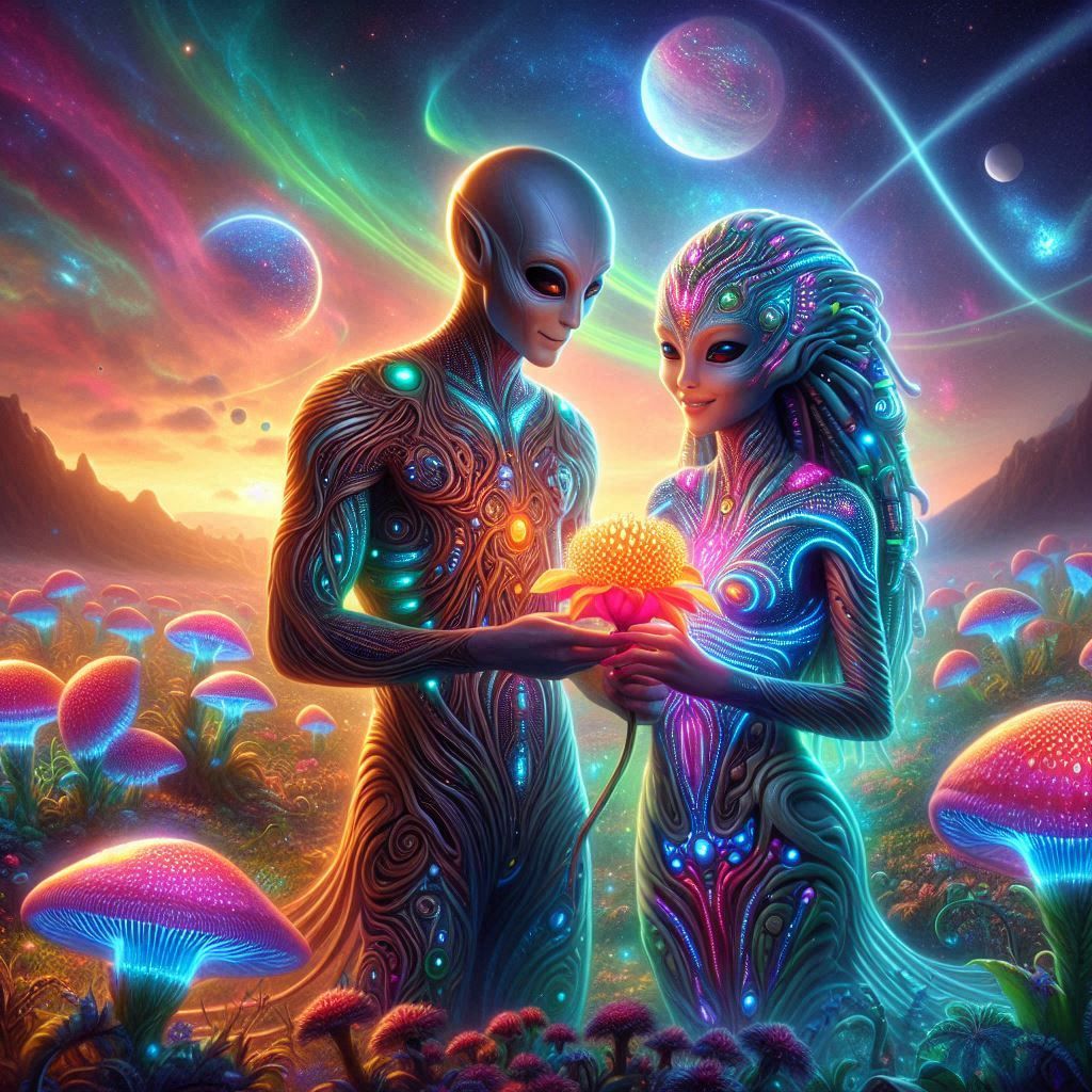 Alien Couple in their alien world