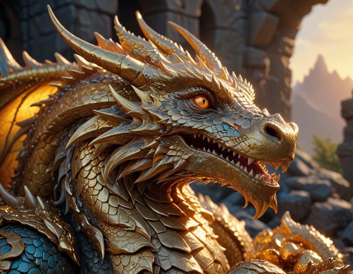 A wise Golden dragon