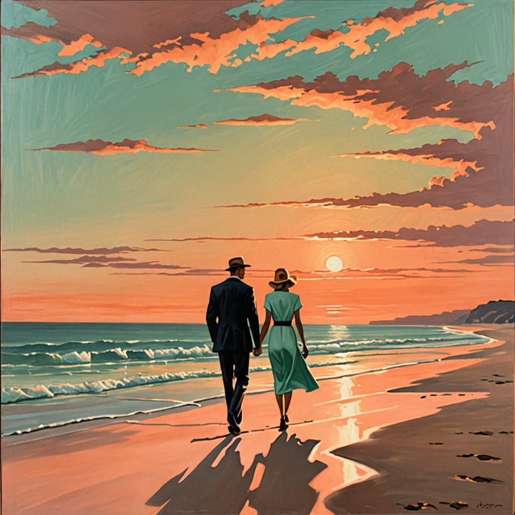 This painting, inspired by the style of Edward Hopper