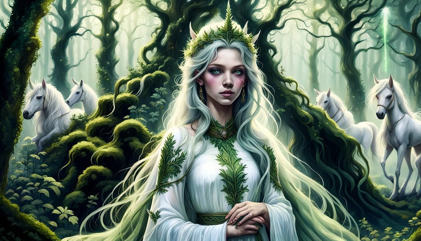 Mielikki the Finnish goddess of the forest, hunting, druids and ...