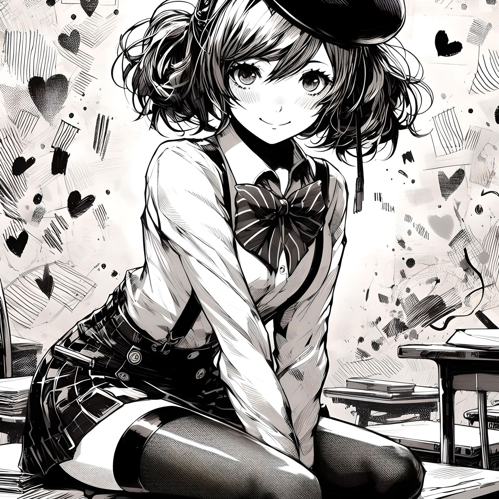 Daydreaming about her crush