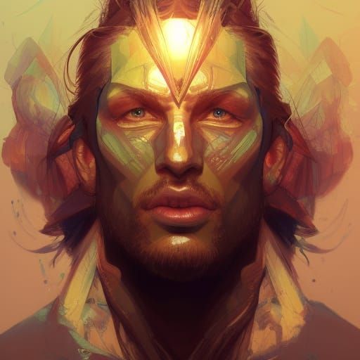 crystal man head and shoulders portrait, 8k resolution conce...