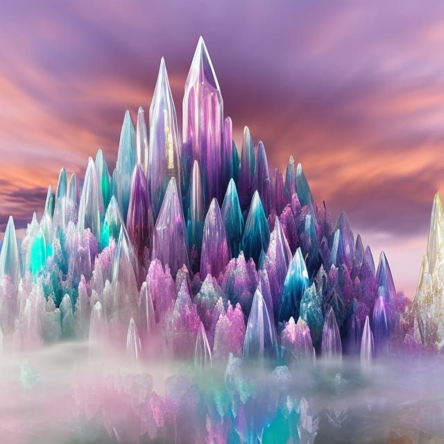 Crystal mountains - AI Generated Artwork - NightCafe Creator